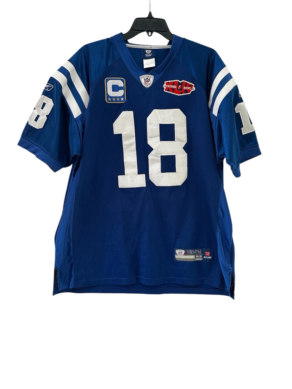 Indianapolis Colts NFL Peyton Manning Reebok Y2K Super Bowl 44 Jersey Size 52